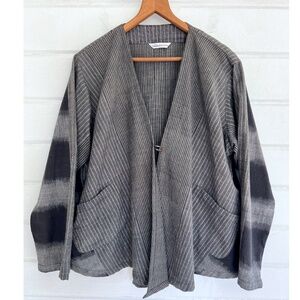 YASUKO KURISAKA Japanese Handwoven Oversized Cotton Jacket - O/S